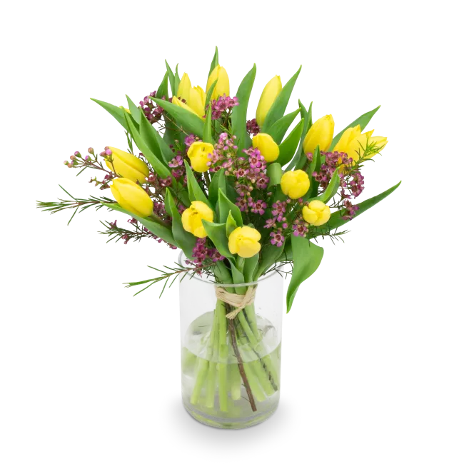 Kytice žlutých tulipánů